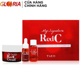 Bộ Dưỡng Trắng Da Tia'm Mysignature Red C Serum 12ml Và VitaRed Toner 40ml Và Red C Cream 15ml