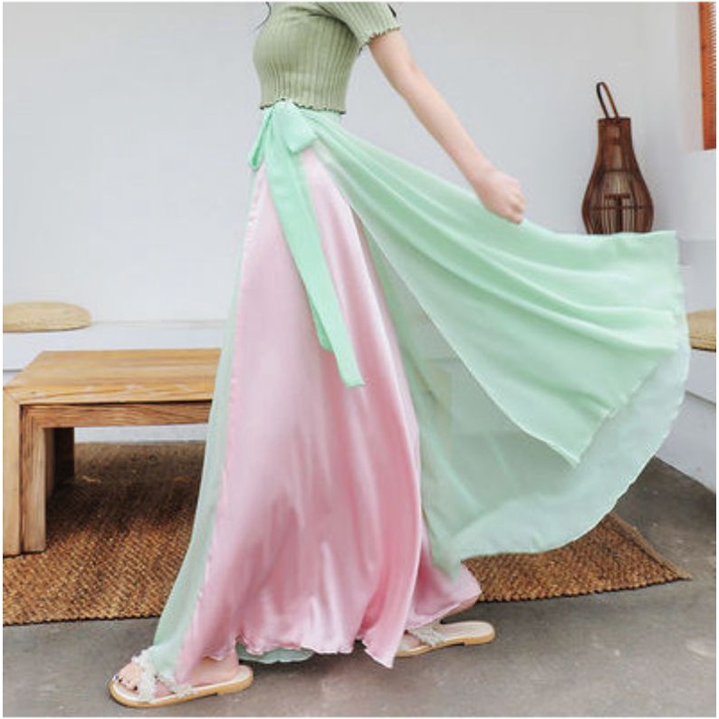 Váy 720 độ 2 màu buộc dây