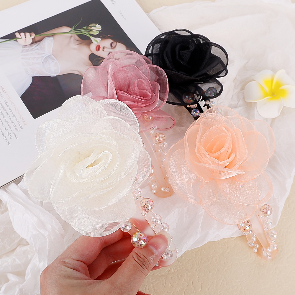 Kẹp Tóc Hoa Đính Hạt Thời Trang Hàn Quốc Cho Nữ