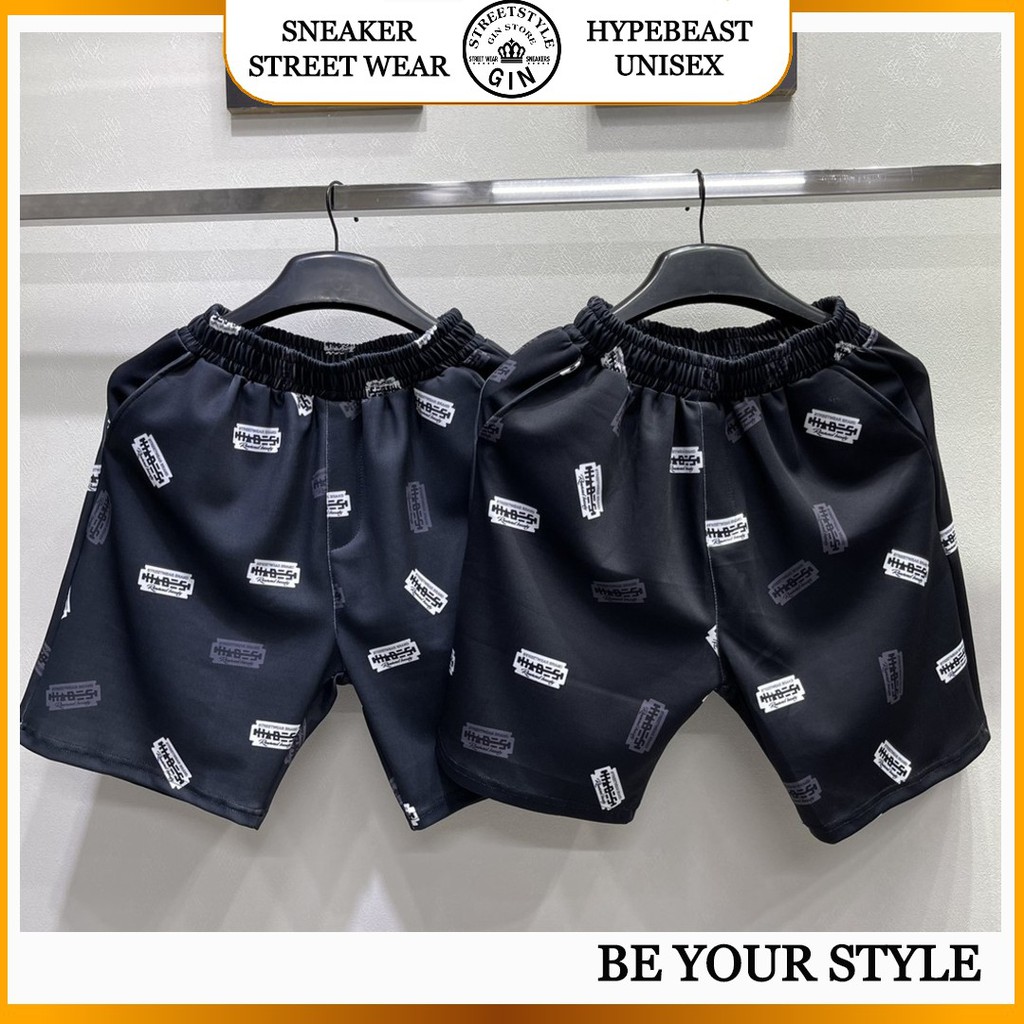 Quần Short thun Hades lưỡi lam MÀU ĐEN nam nữ Quần đùi vải cotton UNISEX - GIN STORE