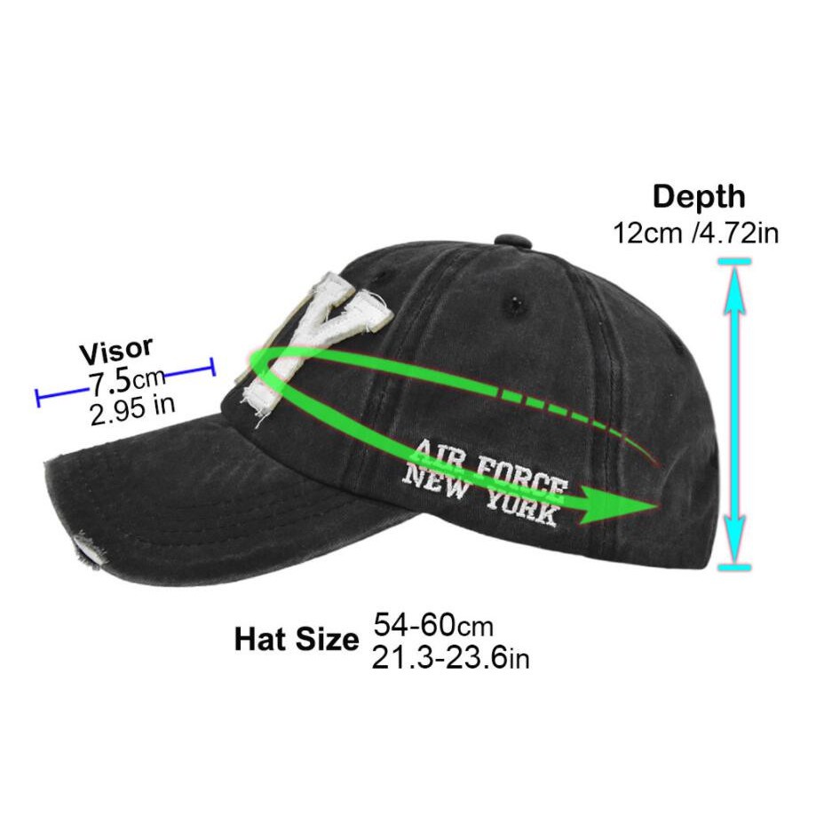 Mũ Lưỡi Trai NY Vải Cotton Kiểu Vintage Thể Thao Cá Tính Cho Nam Và Nữ