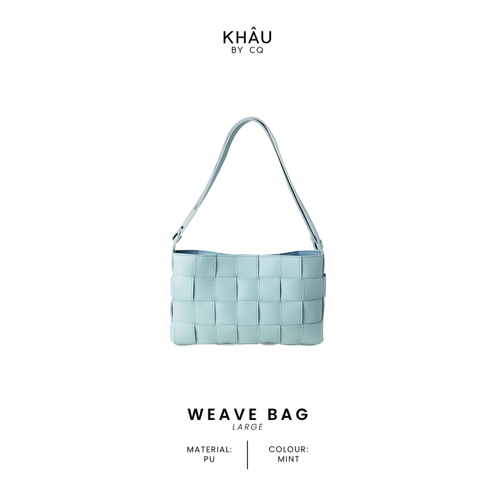 Túi da KHÂU BY CQ đan sợi đeo chéo Weave (size lớn)