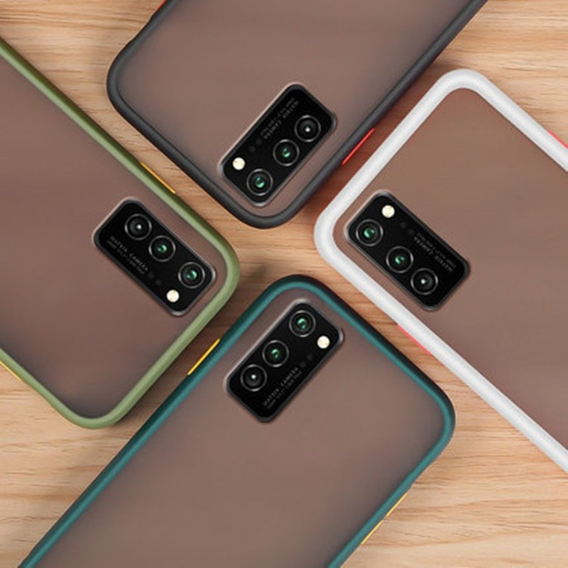 Ốp Điện Thoại Nhựa Cứng PC Bề Mặt Nhám Viền Màu Redmi Mi Note 7 7Pro 8 8Pro 9 9S 9Pro 9ProMax 10 10s 10Pro 11 11S 11Pro