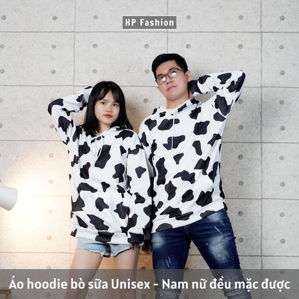 Áo hoodie bò sữa ❤️ Áo khoác nỉ cotton trần bông 2 lớp form siêu rộng Unisex nam nữ KC07