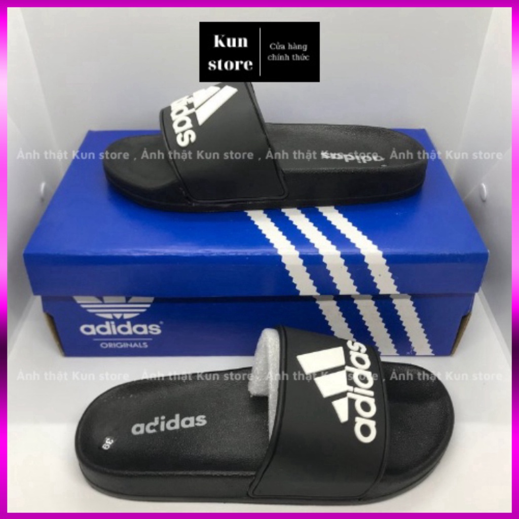 dép adidas das màu đen lê nam nữ quai ngang hàng cao cấp 11 full box bill
