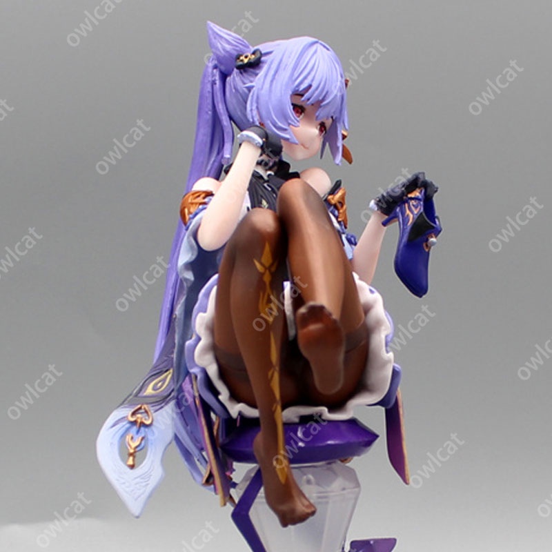Mô Hình Nhân Vật Genshin Impact Keqing  1/7 Size 21cm Cat Girl Piercing Thunderbolt Yuheng of the Liyue Qixing Packed in Box Model Catgirl Figure