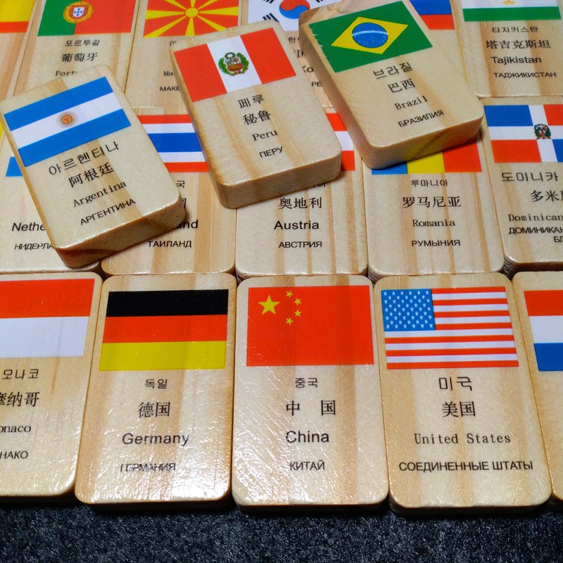 Cờ domino quốc kì các nước đồ chơi gỗ tăng nhận thức trí tuệ