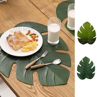 Thảm Lót Bàn Ăn Cách Nhiệt Hình Lá Cây Nhiệt Đới
