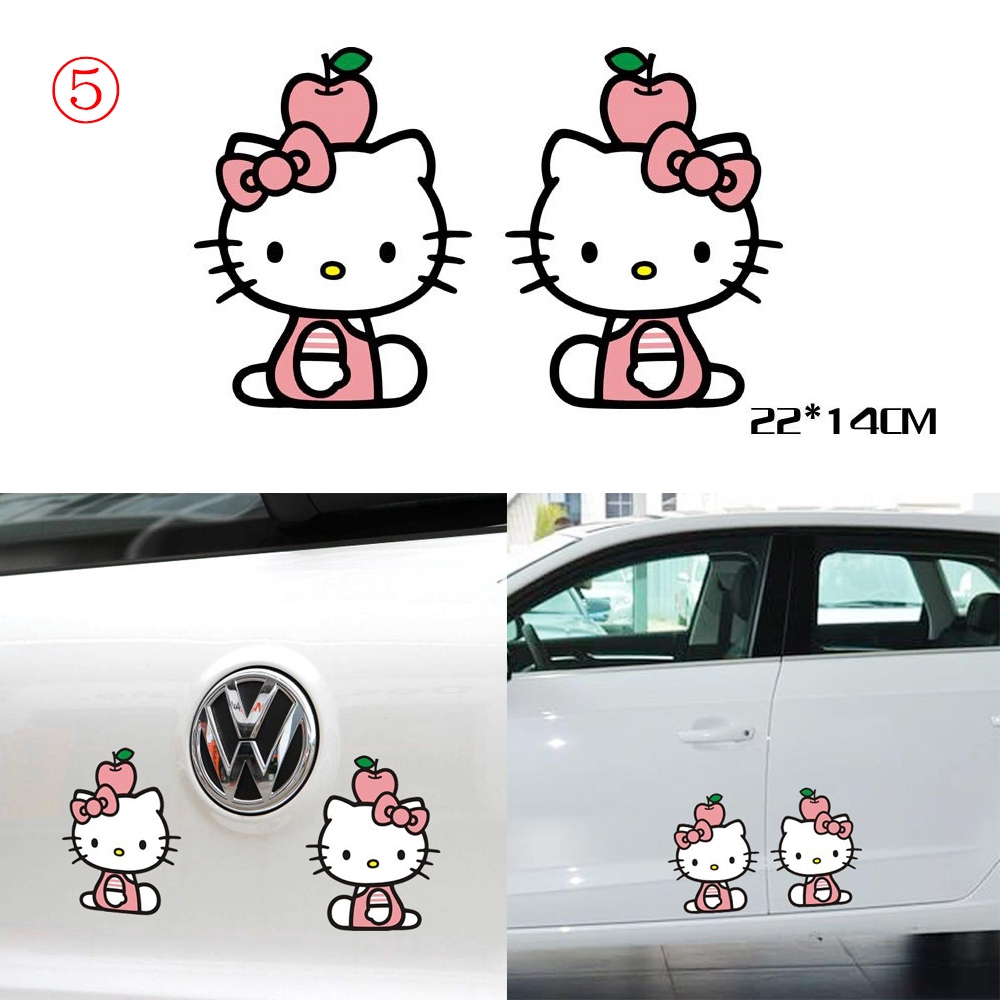 Decal DáN Trang Trí HìNh Hello Kitty Cho Xe Hơi / Xe MáY