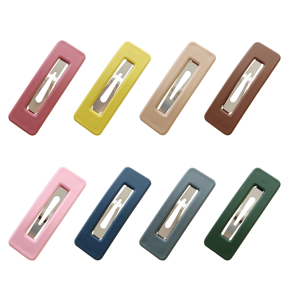 【cfh】1PC Scrub Gifts Acrylic Korean Ellipse Fringe Hair Accessories Candy Color BB Clips