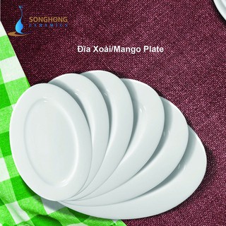 Set 5 đĩa xoài sứ trắng cao cấp đủ size