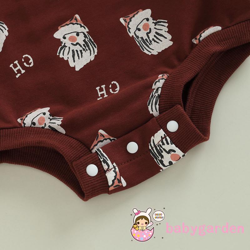 Babygarden Áo Liền Quần Tay Dài Cổ Tròn In Họa Tiết Ông Già Noel Hoạt Hình Thời Trang Mùa Thu Dành Cho Trẻ Em