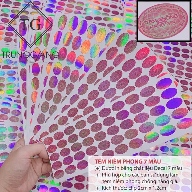 500 Tem 7 màu hồng ovan