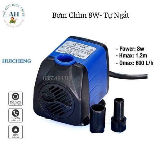 Bơm chìm mini huicheng-5008. 220V 8W bơm bể cá, tiểu cảnh, quạt điều hoà hơi nước - bể cá thủy cảnh