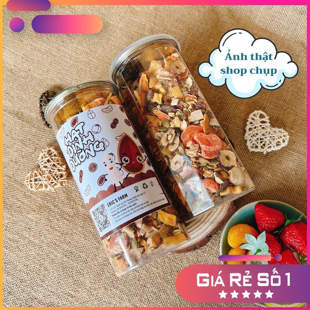 Granola siêu hạt, ngũ cốc ăn kiêng không đường 500g, giảm cân, đẹp da. Eric's Farm