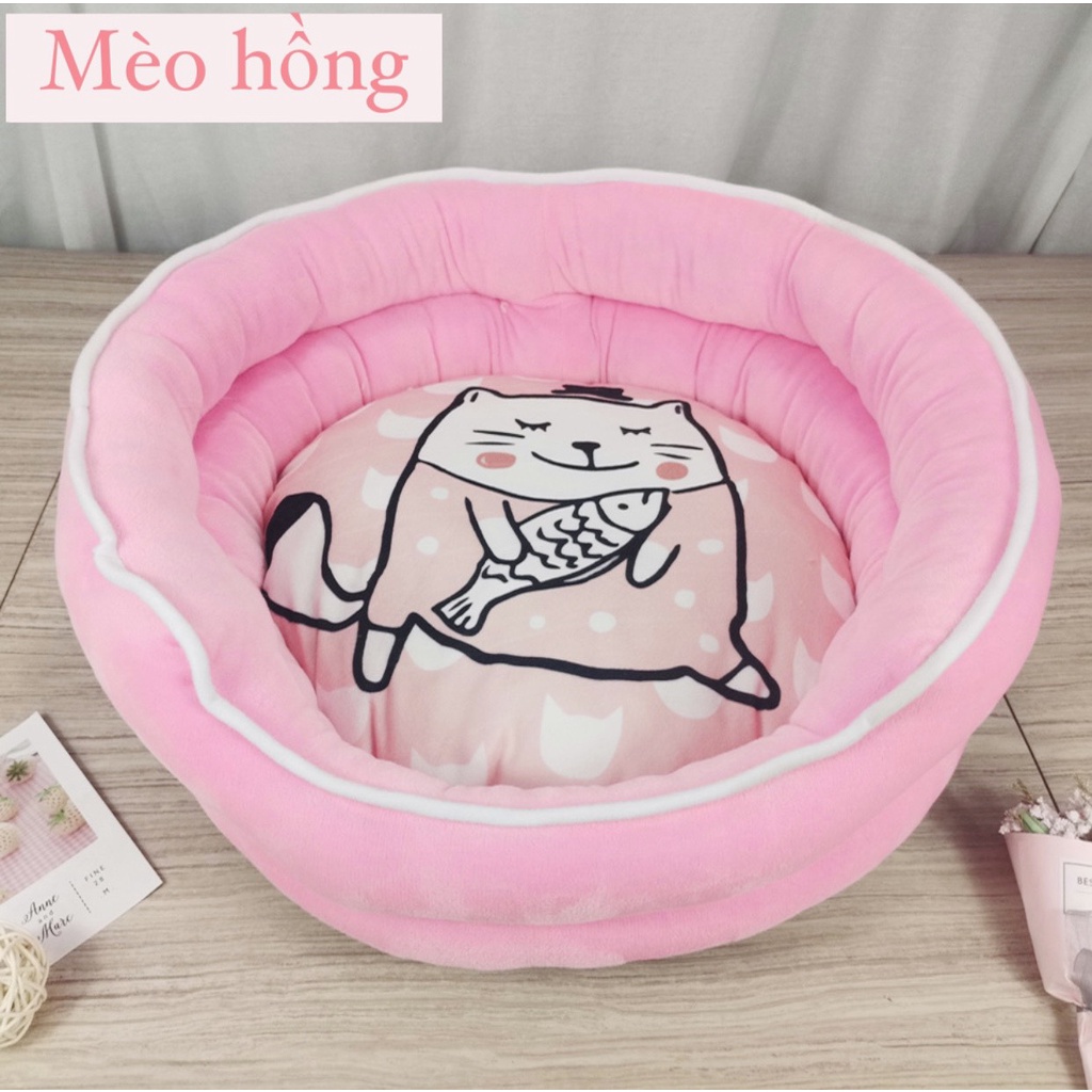 Ổ đệm tròn cho chó mèo 50x20cm KHÁCH INBOX CHỌN MÀU