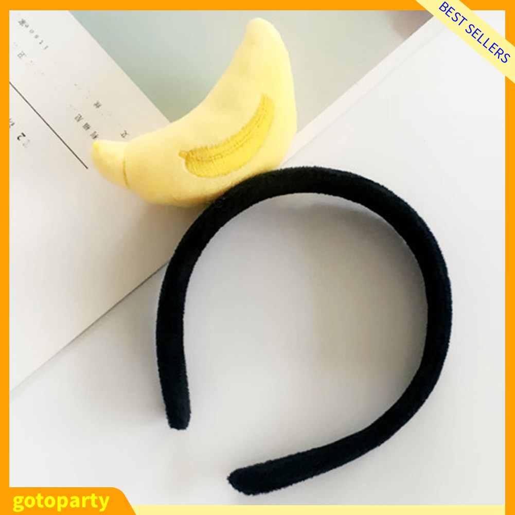 Băng Đô Cài Tóc Phủ Lông Họa Tiết Dưa Hấu / Dâu Tây Dễ Thương Cho Bé Gái