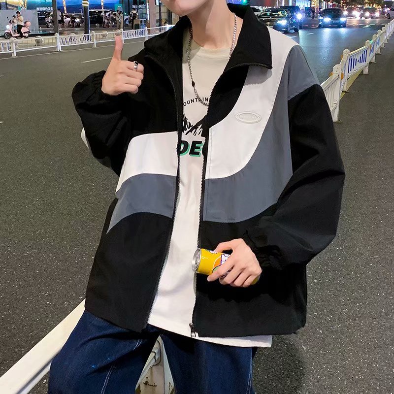 Áo Khoác Bóng Chày Cổ Đứng Dáng Rộng Phong Cách Hàn Quốc Dễ Phối Đồ