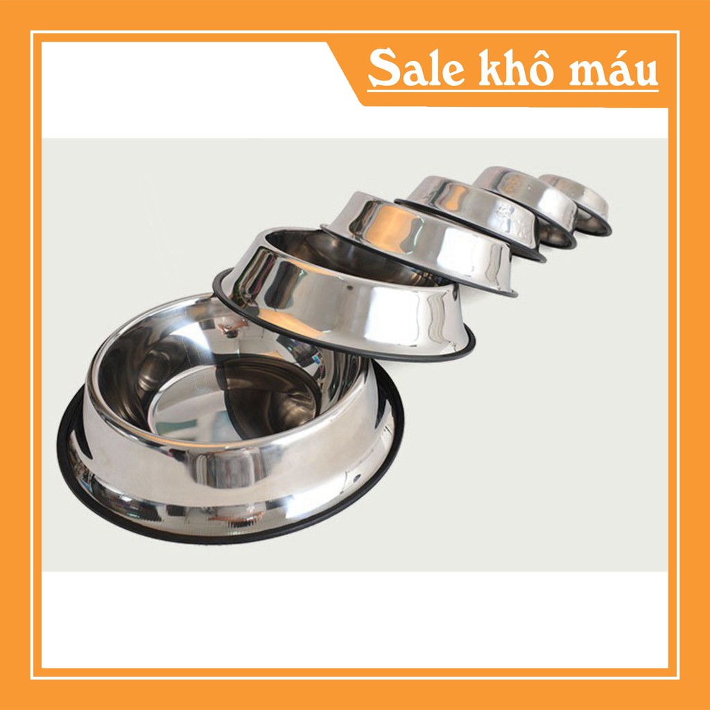 [FLASH SALE]  Bát ăn cho chó mèo Bát inox trắng cho chó mèo