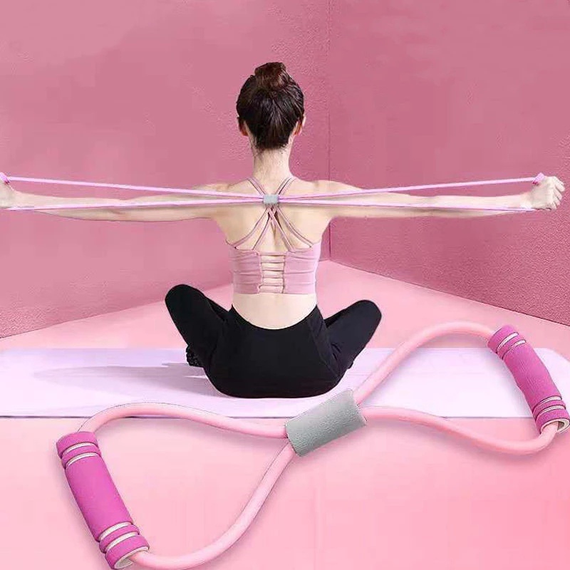 Dây kháng lực hỗ trợ tập yoga thiết kế số 8 co giãn tiện dụng