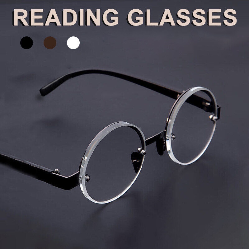 Kính Đọc Sách Nửa Gọng Tròn Chống Ánh Sáng Xanh HD Phong Cách Retro Cho Nam Nữ