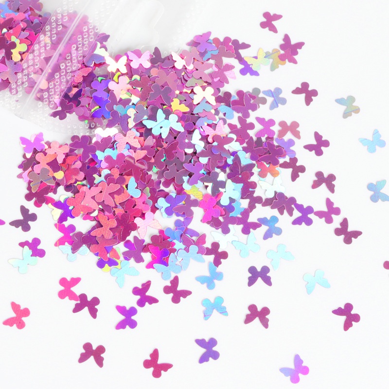 [Hàng mới về] Kim tuyến trang trí móng tay họa tiết bướm nhiều màu sắc tùy chọn