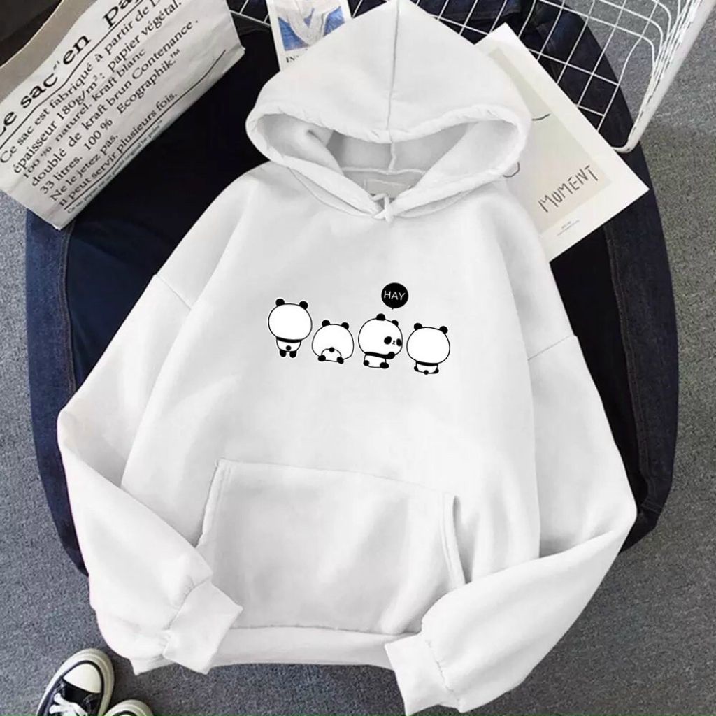 [ FREE_SHIP ]  ÁO KHOÁC HOODIE NỈ UNISEX IN BỐN CON GẤU TRÚC SIÊU CUTE ÁO KHOÁC HOODIE LOCAL BRAND