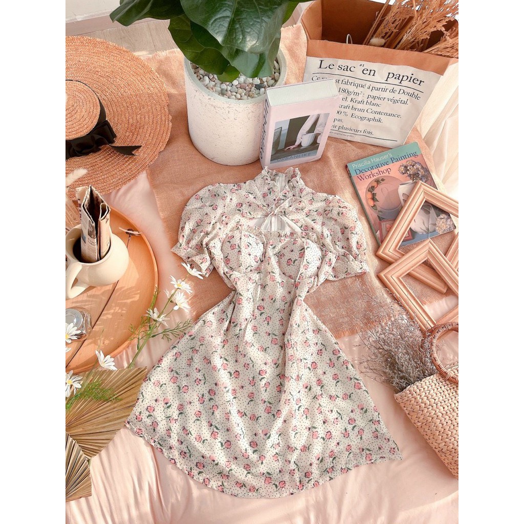 Váy nữ hoa nhí, đầm nữ đẹp chất mát, mịn, hàng đẹp chuẩn bán shop, phong cách nữ tính, trẻ trung cho mùa hè | BigBuy360 - bigbuy360.vn
