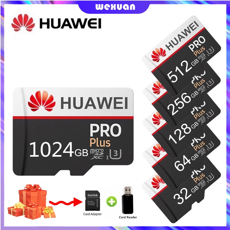 Thẻ Nhớ Micro SD Dung Lượng 32GB / 256GB / 512GB / 1024GB Cho HUAWEI 100MB / S Class 100Gb