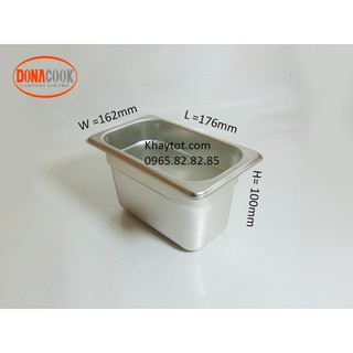 KHAY INOX TOPPING TRÀ SỮA 1/9-100MM (KHÔNG NẮP)