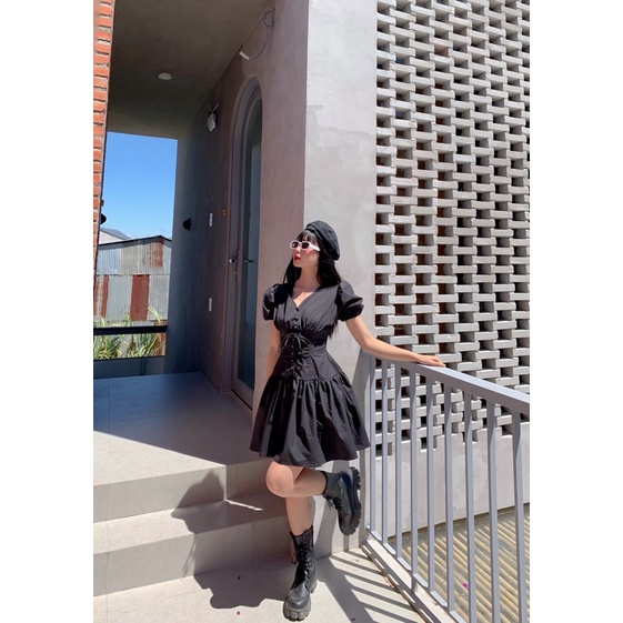 Đầm Kiểu CHICHI DRESS thiết kế chiết eo độc lạ form chuẩn tôn dáng chất liệu kaki thun hàn quốc