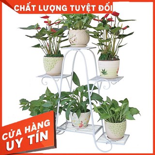 ⚡Sản phẩm loại 1⚡ Kệ sắt để chậu hoa , cây cảnh – 4 tầng 6 chậu, dễ dàng lắp đặt, bền đẹp chống gỉ sét, gọn gàng