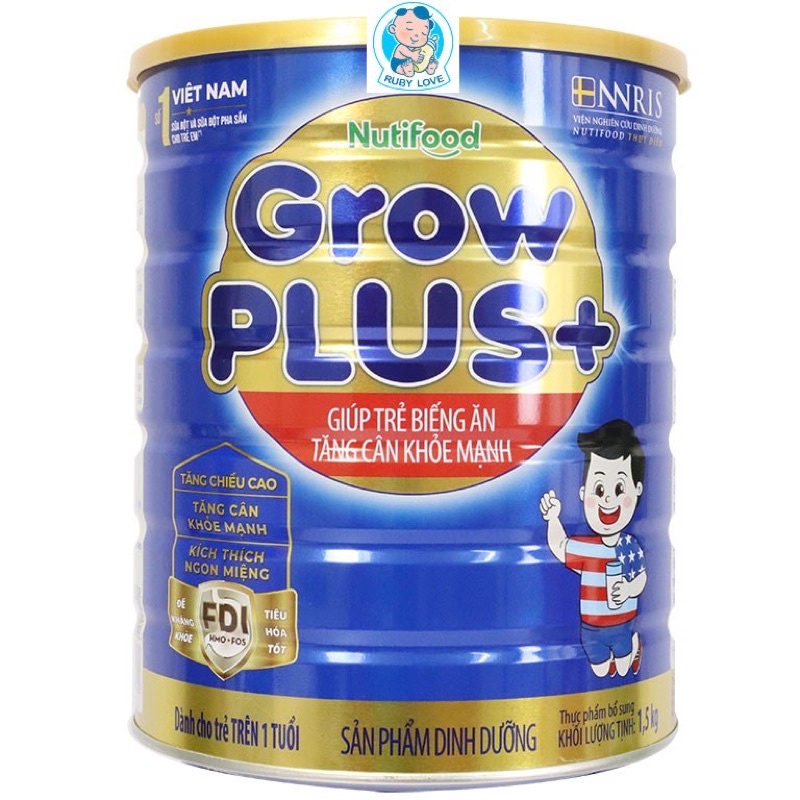 Sữa bột Nuti Grow Plus xanh 1.5kg date 2022