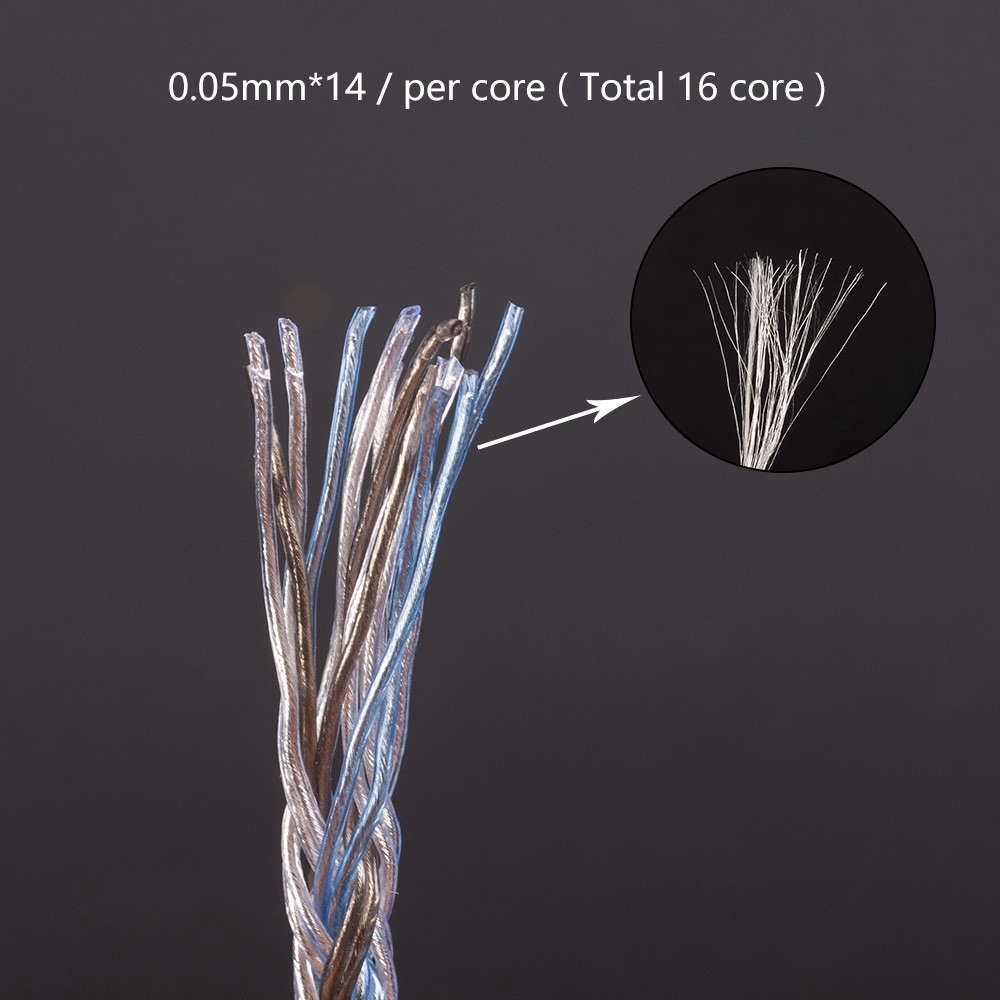 Dây Cáp Đồng Mạ Bạc 16 Lõi 2.5/3.5/4.4MM Với MMCX/2pin/QDC Tfz Cho KZ ZS10 ZSN Pro ZSX BLON BL-03 ZSX V90