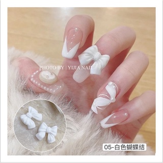(Ảnh thật) Charm Nơ Lì Trắng Đen Hàn Quốc Đính Móng