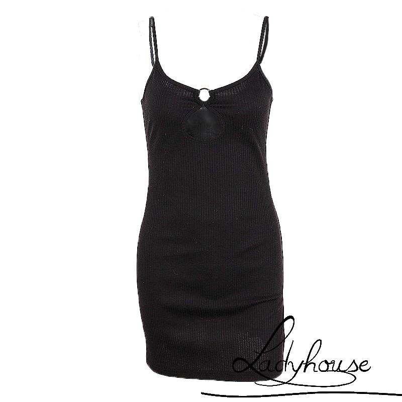 Đầm hai dây màu sắc đơn giản thời trang mùa hè cho nữ