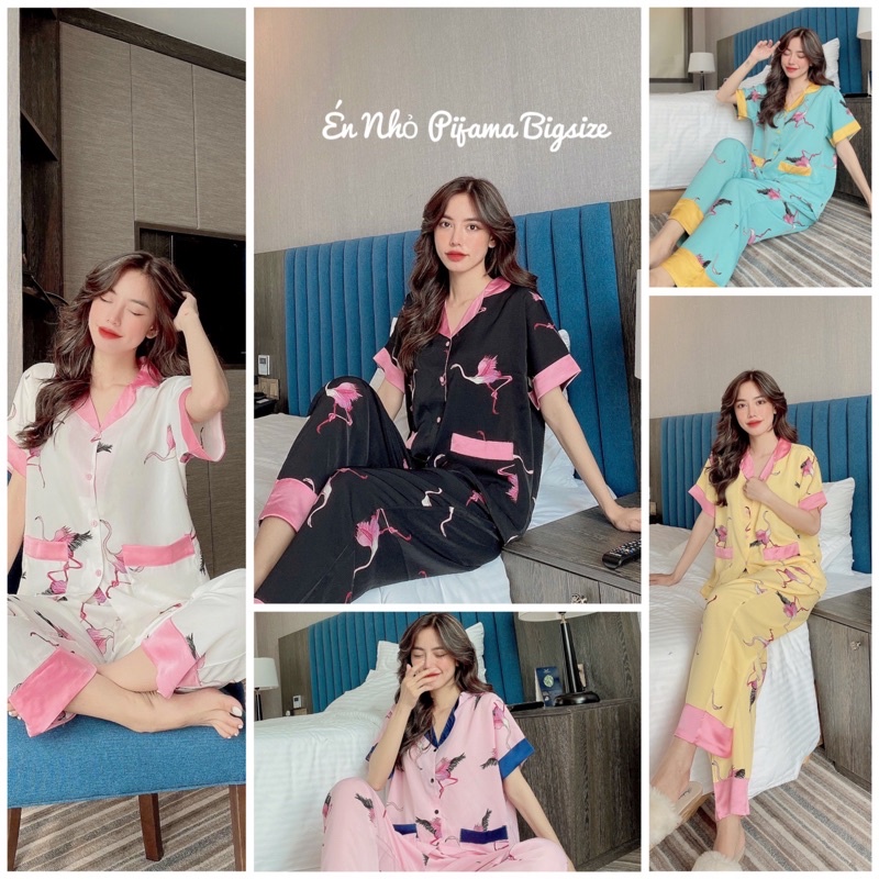 Set size Đại 50-110kg Dài tay Ngắn  Cao Cấp Lụa Mango Én Nhỏ Pijama