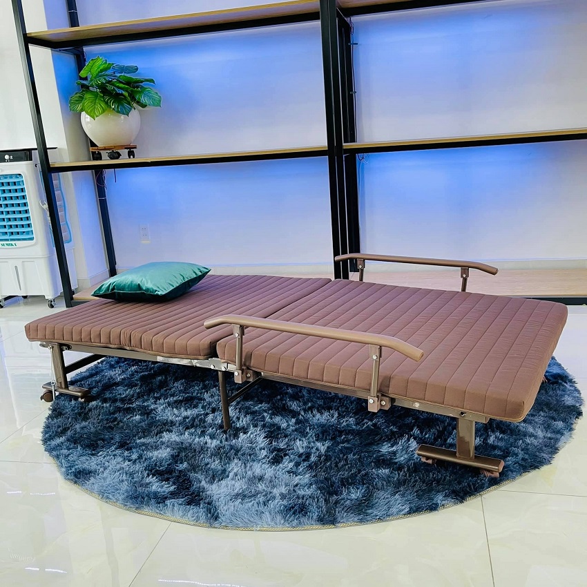 Giường Gấp Gọn Hàn Quốc SUMIKA-339,  , tải trọng 300kg, Kèm Thảm Trùm + Gối + túi đựng vật dụng
