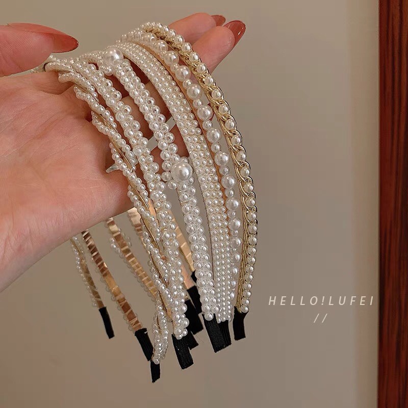 |Tiệm nhà xuxu| Bờm tóc giả ngọc Pearl tự nhiên, dành cho các cô nàng bánh bèo