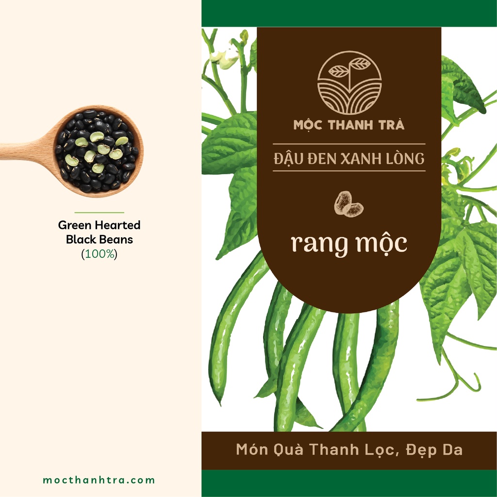 MỘC THANH TRÀ Đậu đen xanh lòng rang mộc - Hũ 600g, thưc uống giải nhiệt, hỗ trợ nóng trong người, thanh lọc