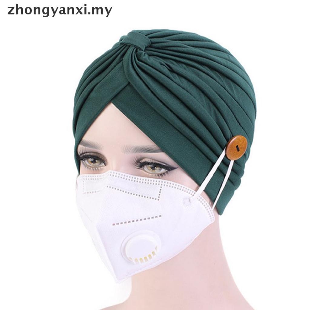 Mũ Turban trùm đầu bảo vệ tai có nút cho người lớn