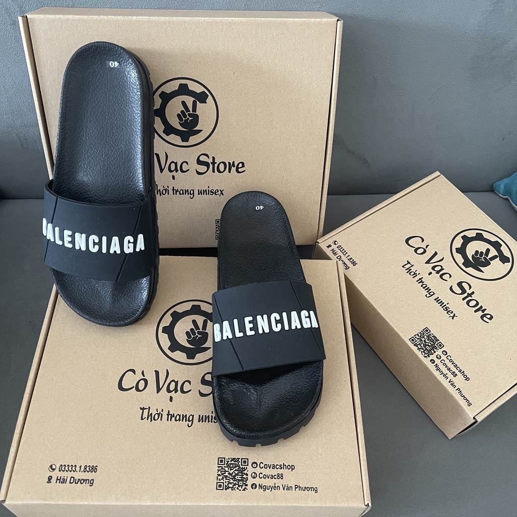 Dép Độn Đế Cao 5p Nam Nữ,Dép Quai Ngang Nam Nữ BALENCIAGA-Kèm Anh Thật