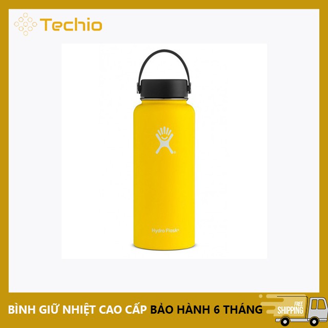 [CHÍNH HÃNG] Bình Giữ Nhiệt Hydro Flask, Công Nghệ Cách Nhiệt 2 Lớp Giữ Nhiệt Lâu, Thép Không Gỉ, Không BPA - Techio