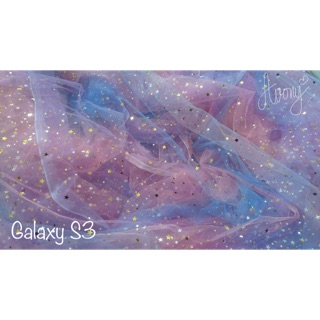 Vải lưới Galaxy trăng sao may scrunchies