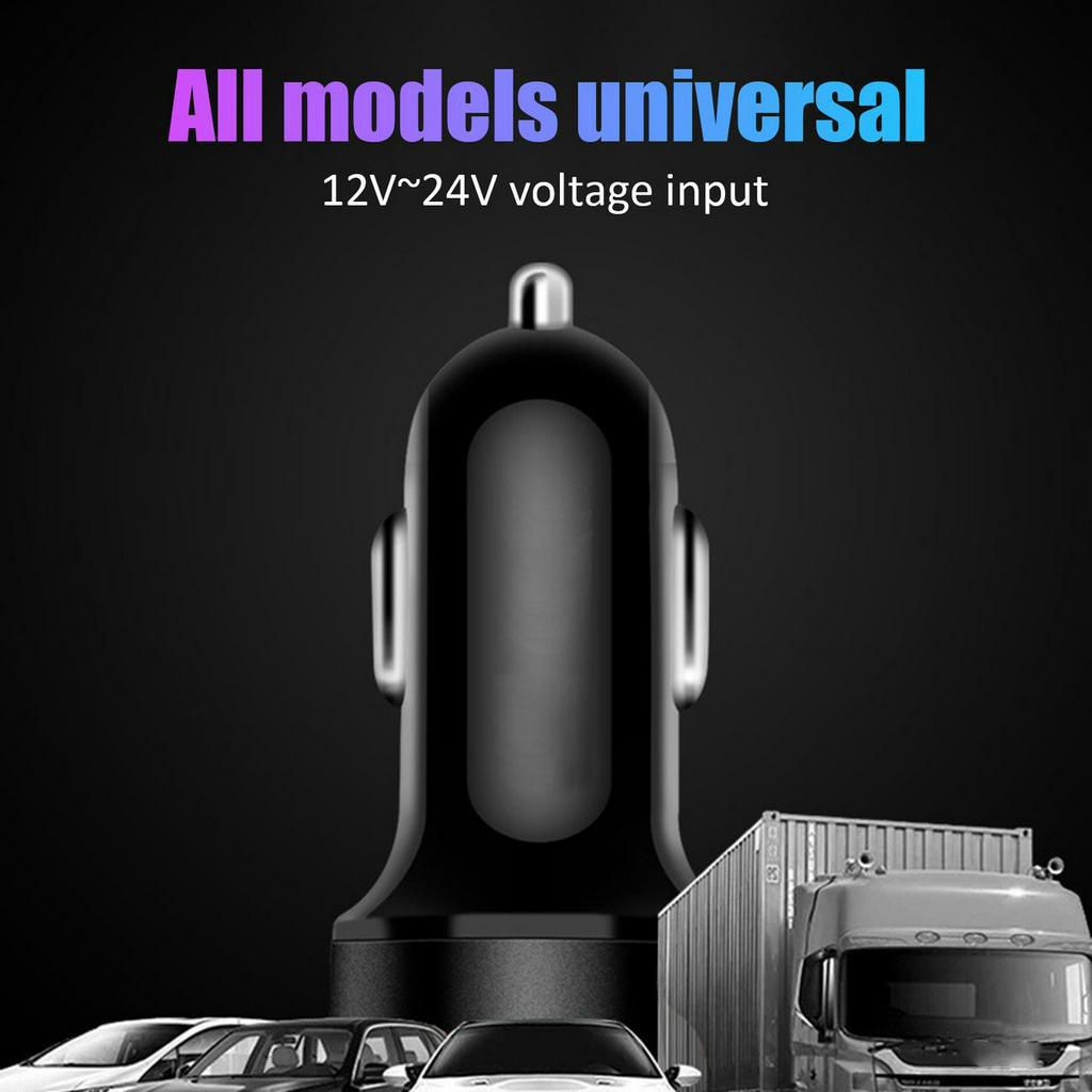 Tẩu sạc xe hơi USB kép nhỏ gọn có màn hình hiển thị LED