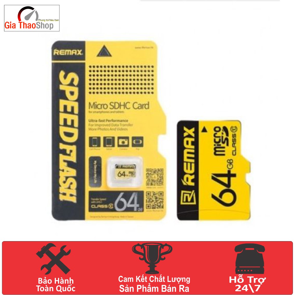 Thẻ nhớ Remax 64GB Micro SD Class 10 80MB/s - Chính Hãng- Bảo Hành 1 Năm