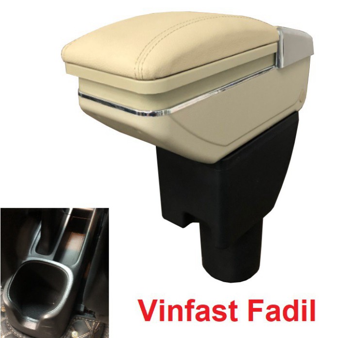 Sản Phẩm Hộp tỳ tay xe hơi, ô tô cao cấp dùng cho xe Vinfast Fadil mã JDZX-FD: Màu Đen và Be .