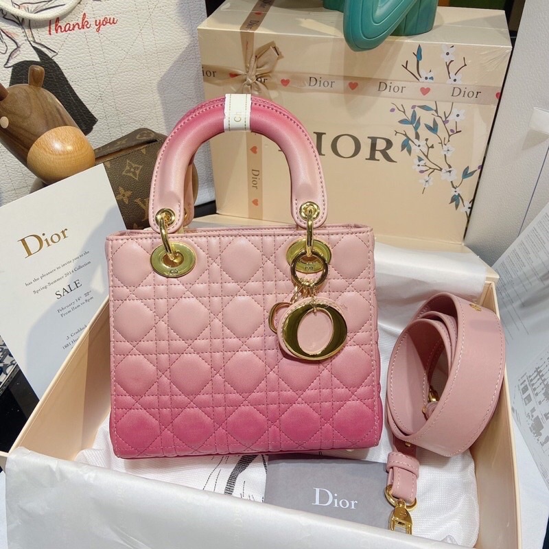 Túi xách nữ Dior lady 5 ô pha màu - dior loang