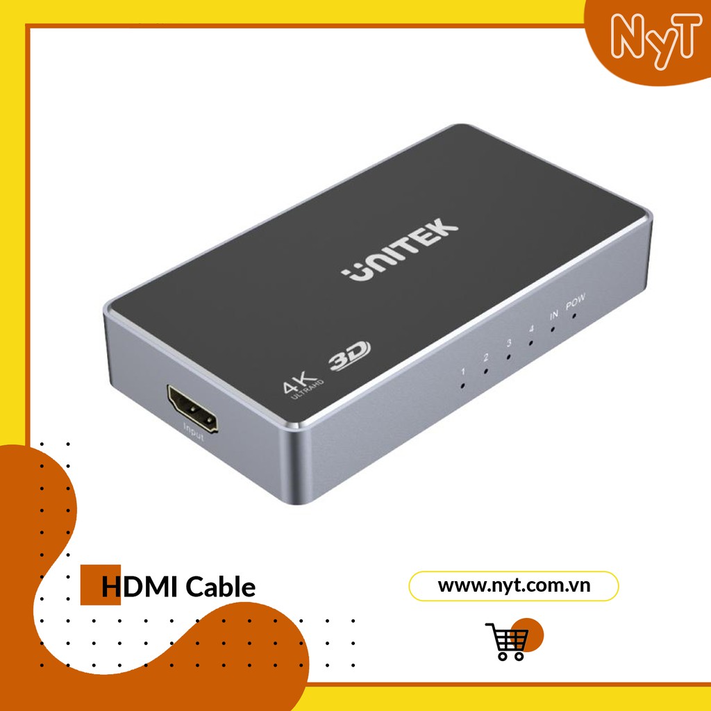 UNITEK V1109A - BỘ CHIA HDMI 1 RA 4 HỖ TRỢ 4K Cao Cấp