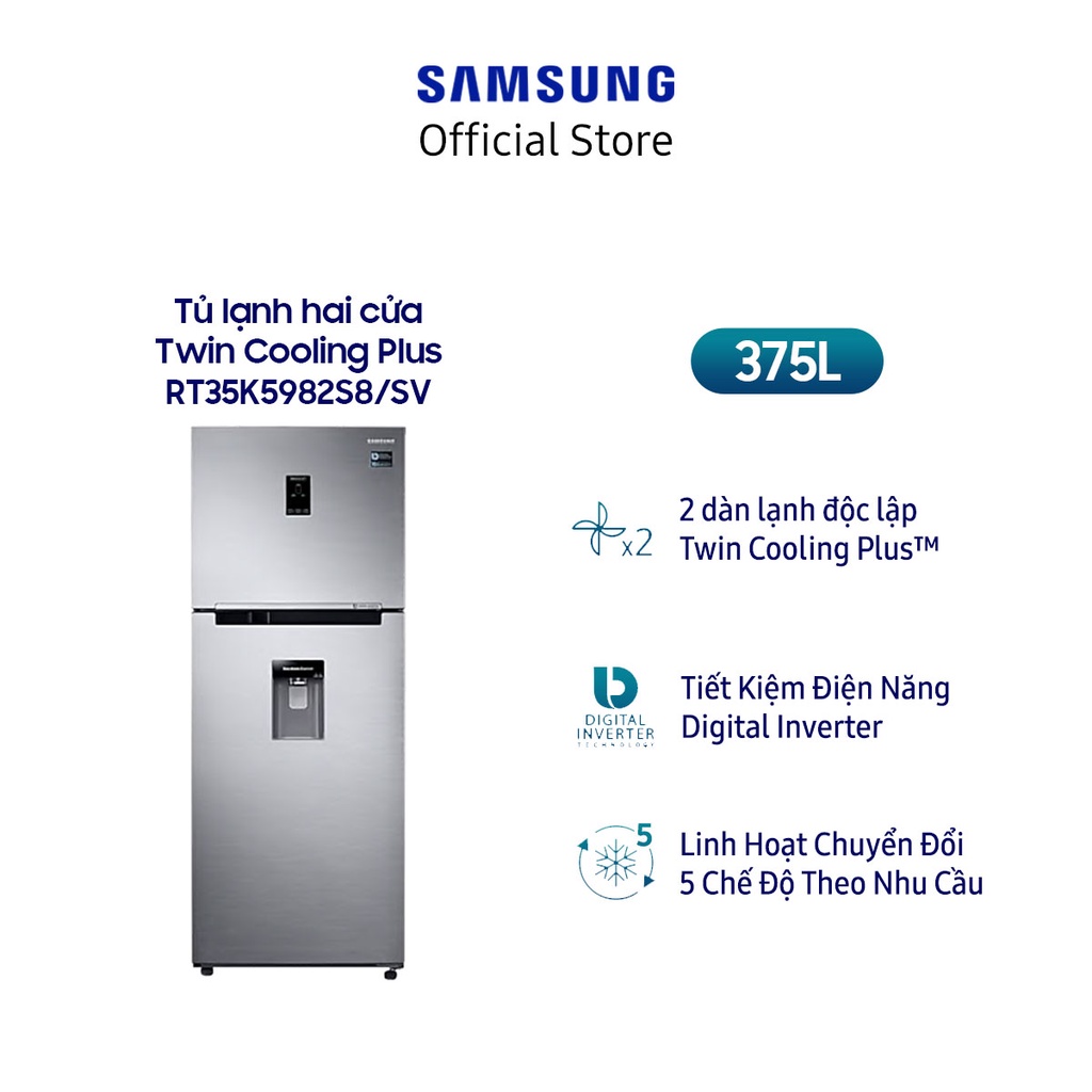 [Mã ELHA22 giảm 5% đơn 300K] Tủ lạnh SamSung hai cửa Twin Cooling Plus 360L (RT35K5982S8)